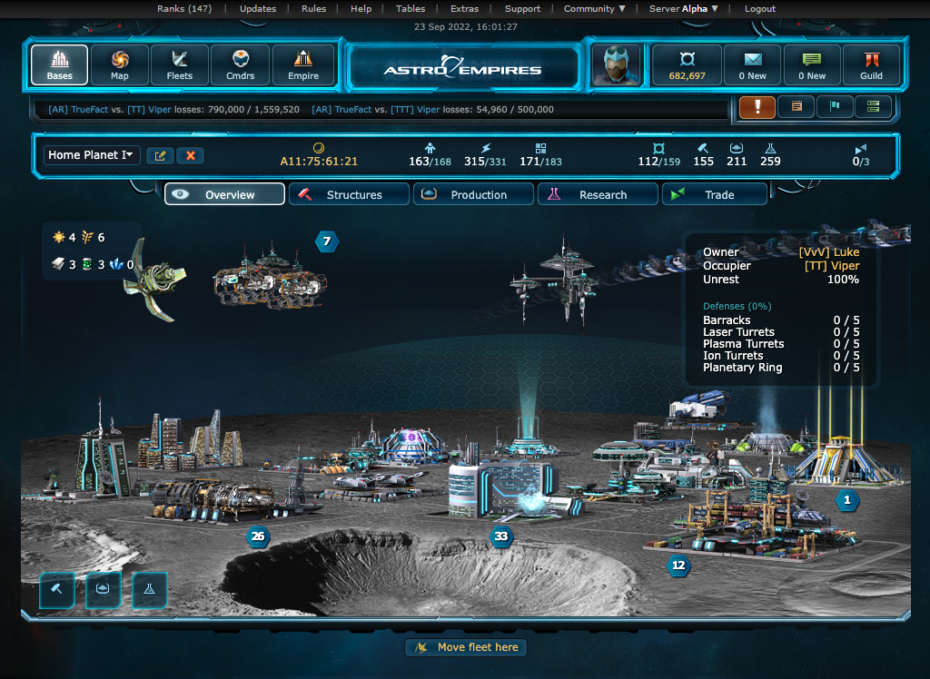 Astro Empires Space Strategy Browser Game